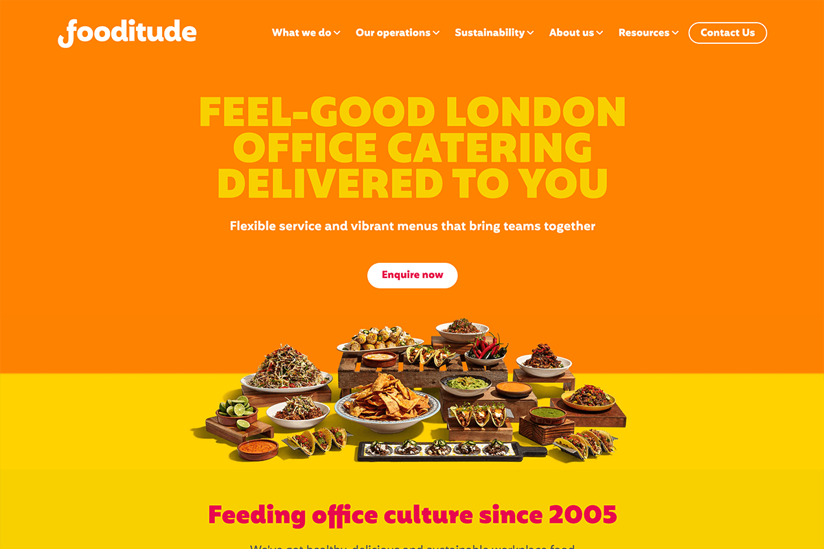 Fooditude website homepage