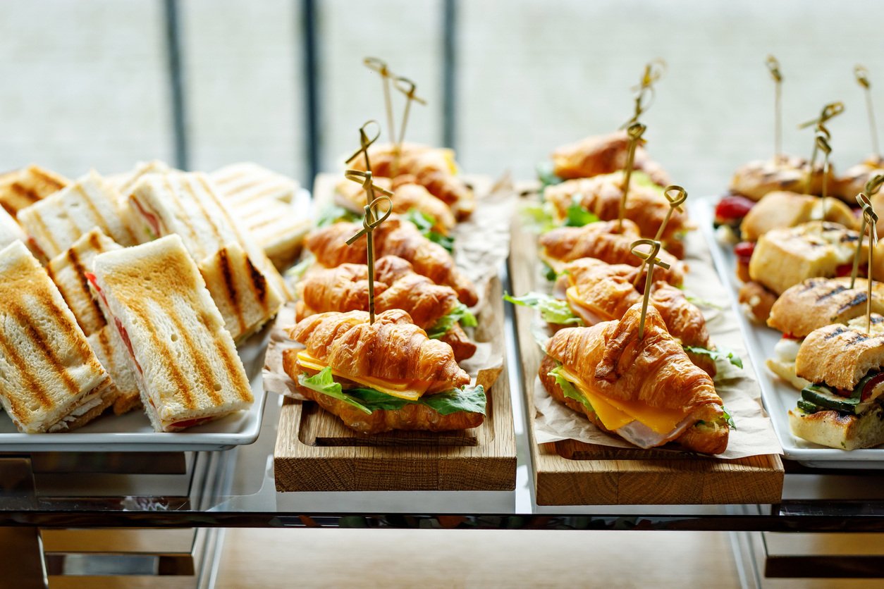 A selection of food on boards